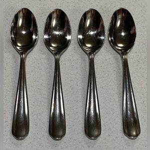 RARE YAMAZAKI ELSBECKER 'AURORA' 18/8 STAINLESS FLATWARE SATIN 4 OVAL SOUP SPOON